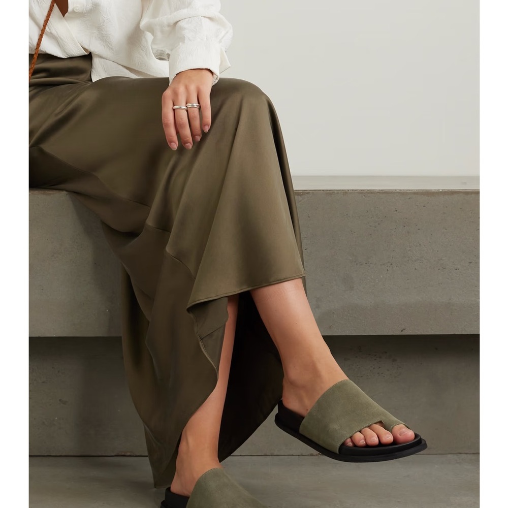 St. Agni Olive Green Sandals